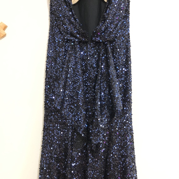 Mac Duggal Ieena 26331 Cowl Back Boat Neck Sequin Dress - Picture 11 of 12